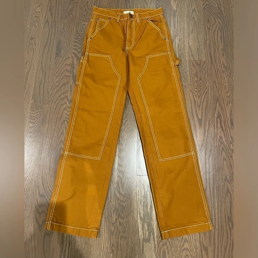 New BDG Canvas yellow Carpenter Pant size 26 y2k streetwear J - Picture 6 of 12